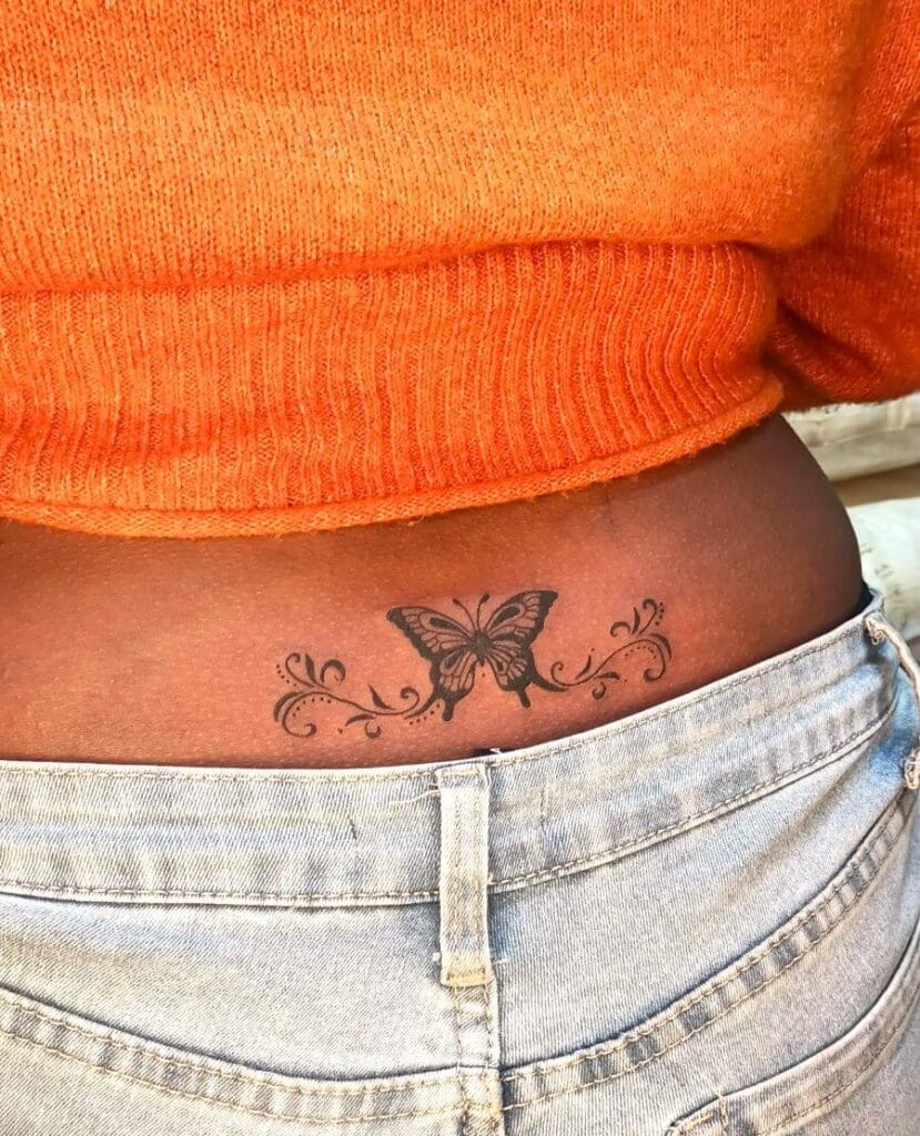 Butterfly Lower Back Tattoo