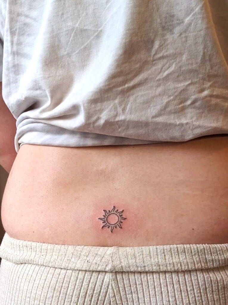 Lower Back Sun Tattoo
