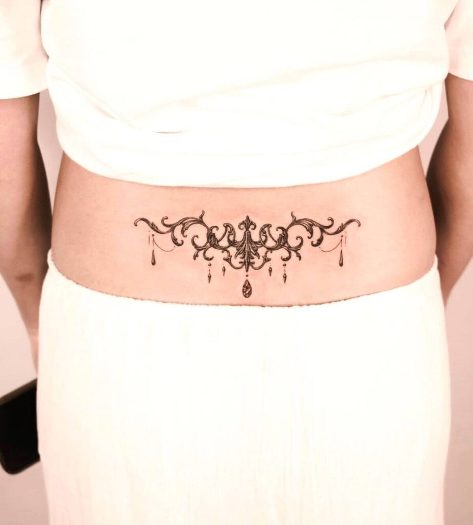 Ornamental Lower Back Tattoo