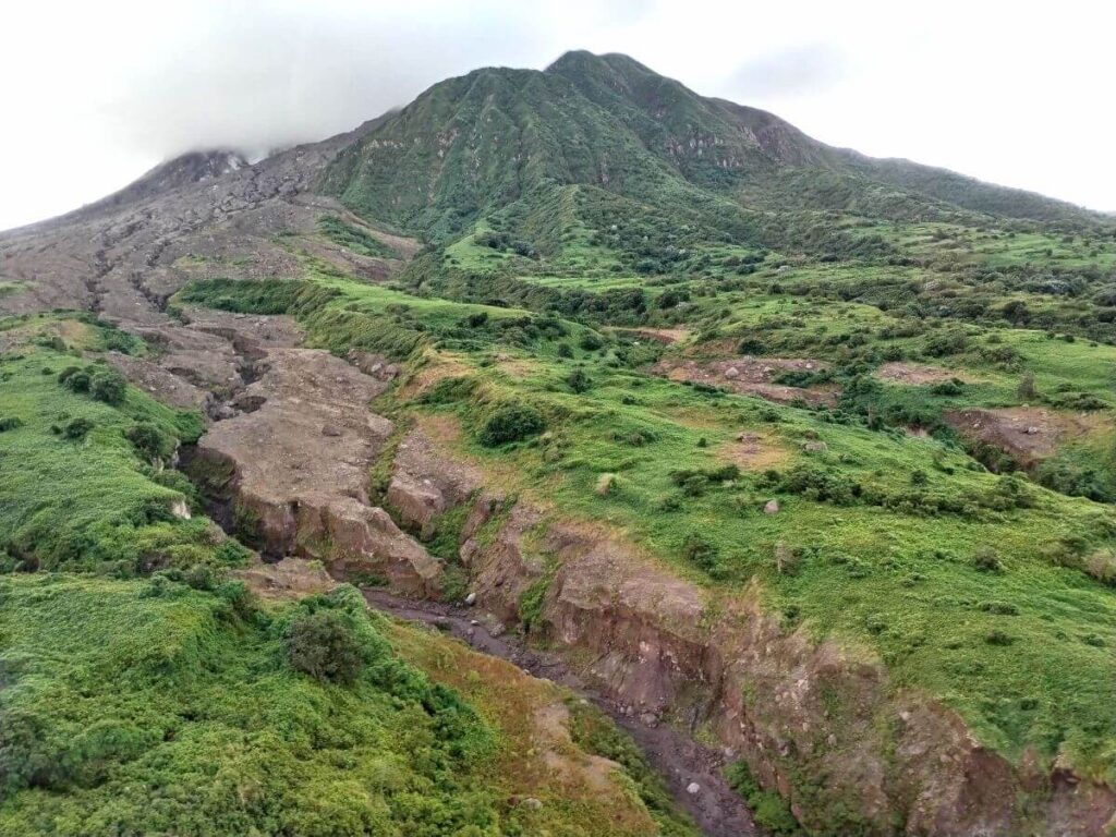 Montserrat volcano island